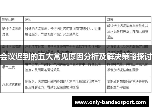 会议迟到的五大常见原因分析及解决策略探讨