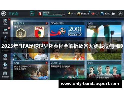 2023年FIFA足球世界杯赛程全解析及各大赛事亮点回顾